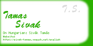tamas sivak business card