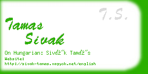tamas sivak business card